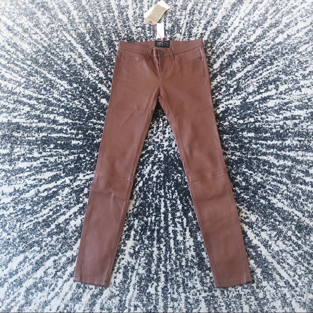 Current Elliott Ankle Skinny Leather Pants 26 NWT